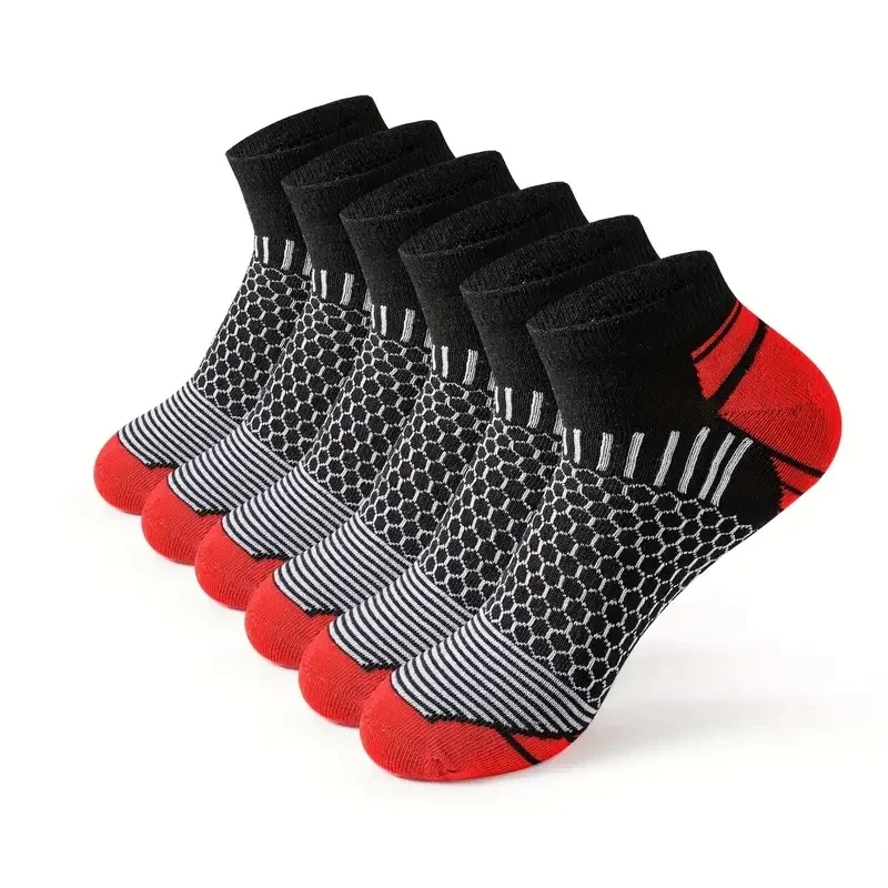 Athletic Socks Men's Ankle Socks Running Cycling 6 Pairs