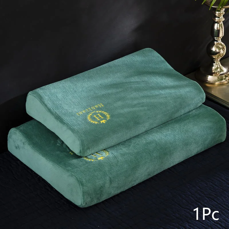 

1PC Zippered Protector Contour Latex Pillowcase Memory Foam Pillow Cover Winter Winter Warm Rebound