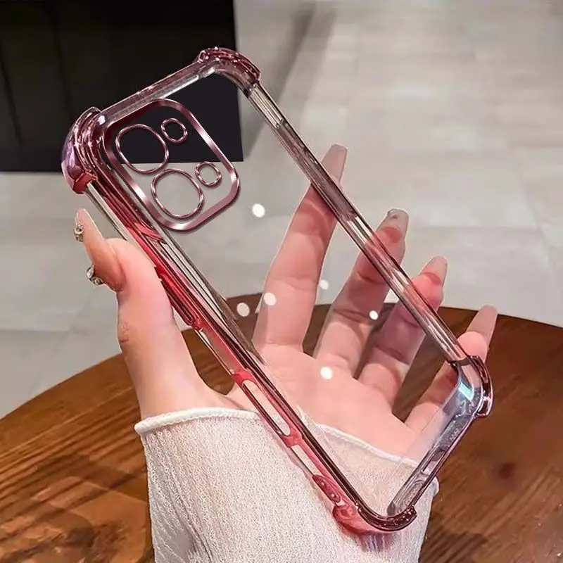 Enhanced Shockproof Silicone Phone Case with Plating Finish
