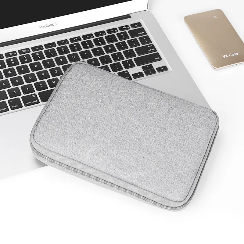 Gray Digital Storage Bag USB Data Cable Organizer Earphone Wire Bag Pen Power Bank Travel Kit Case Pouch Electronics Accessories cable organizer storage bag bag organizer pen pouch