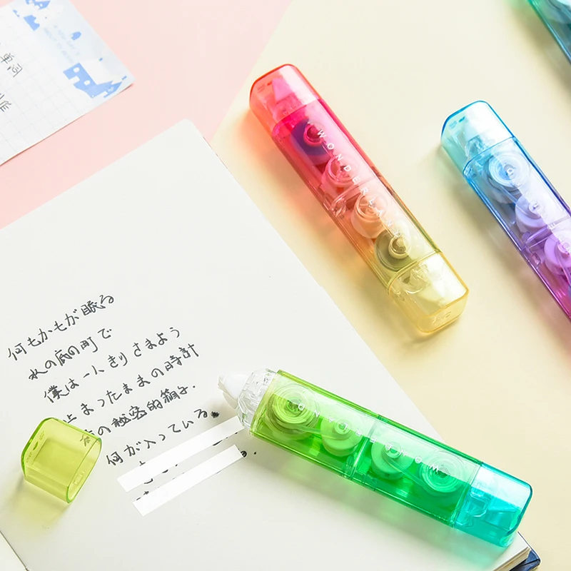 1pcs Gradual Color Correction Tape & Glue Tape Rainbow Design 2 In 1 Dual-side Correcting & Adhesive A7414 5