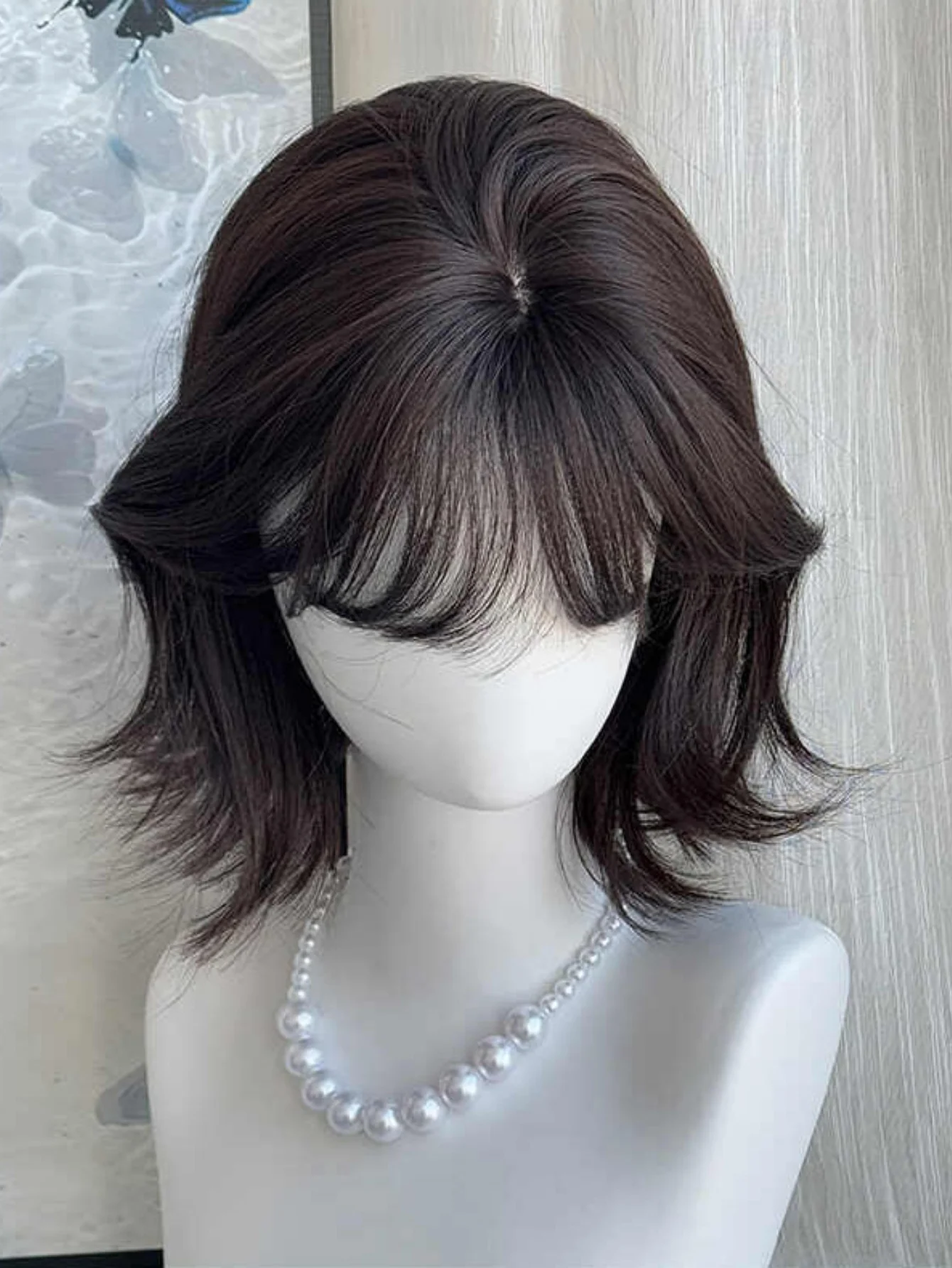 Synthetic Curly Bob Wig for Women Daily Use