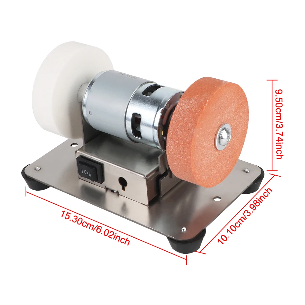 Micro Coarse and Fine Polishing Mini Double Grinder MachineArtifact Table Electric Grinding Wheel Grindig Stone Grinder Motor