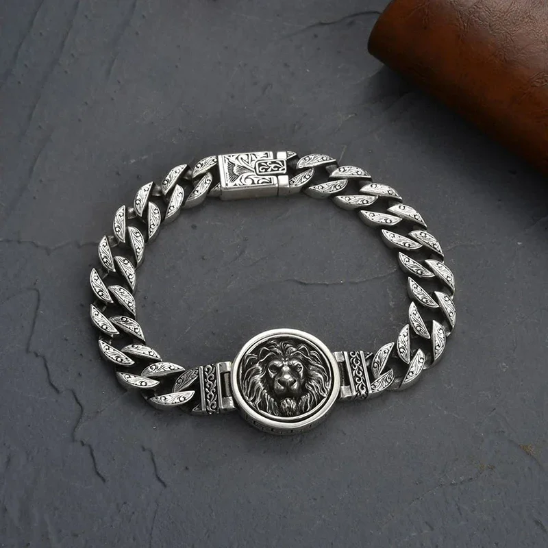 남자를위한  팔찌 레트로 쥬얼리 세 오래된 회전 크라운 사자 머리 구름 영원한 포도 나무 체인 파티 고급스러운 선물 트렌드