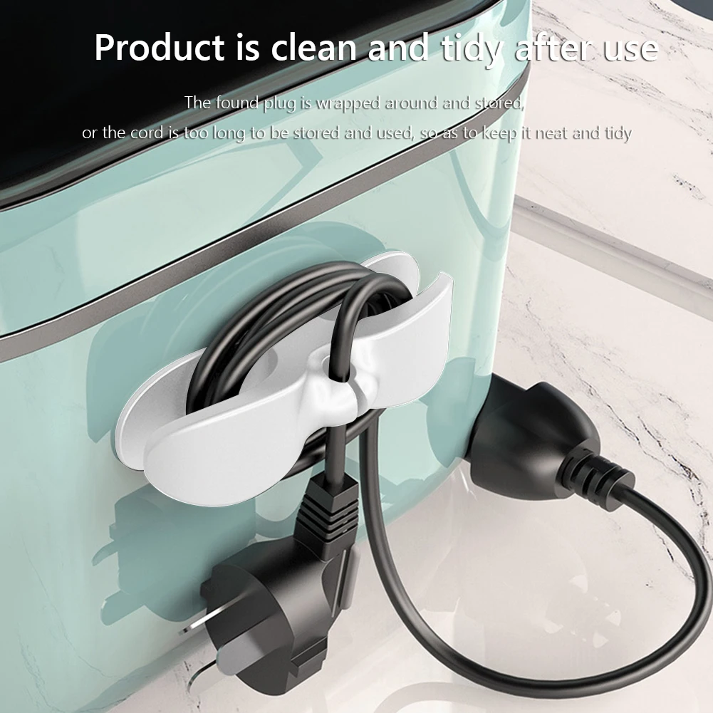 와이어 고정 클램프, 자체 접착 고무 전기 가전 와이어 클램프, 실용적인 데이터 라인 와인더, 내구성 가정 용품, 4 개, 9 개