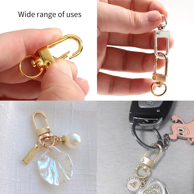 5/10 Pcs Lobster Clasp Key chain Ring Swivel Hand Bag Straps Clasp Gold  Silver Metal Hook Supplies Key Ring Jewelry Findings