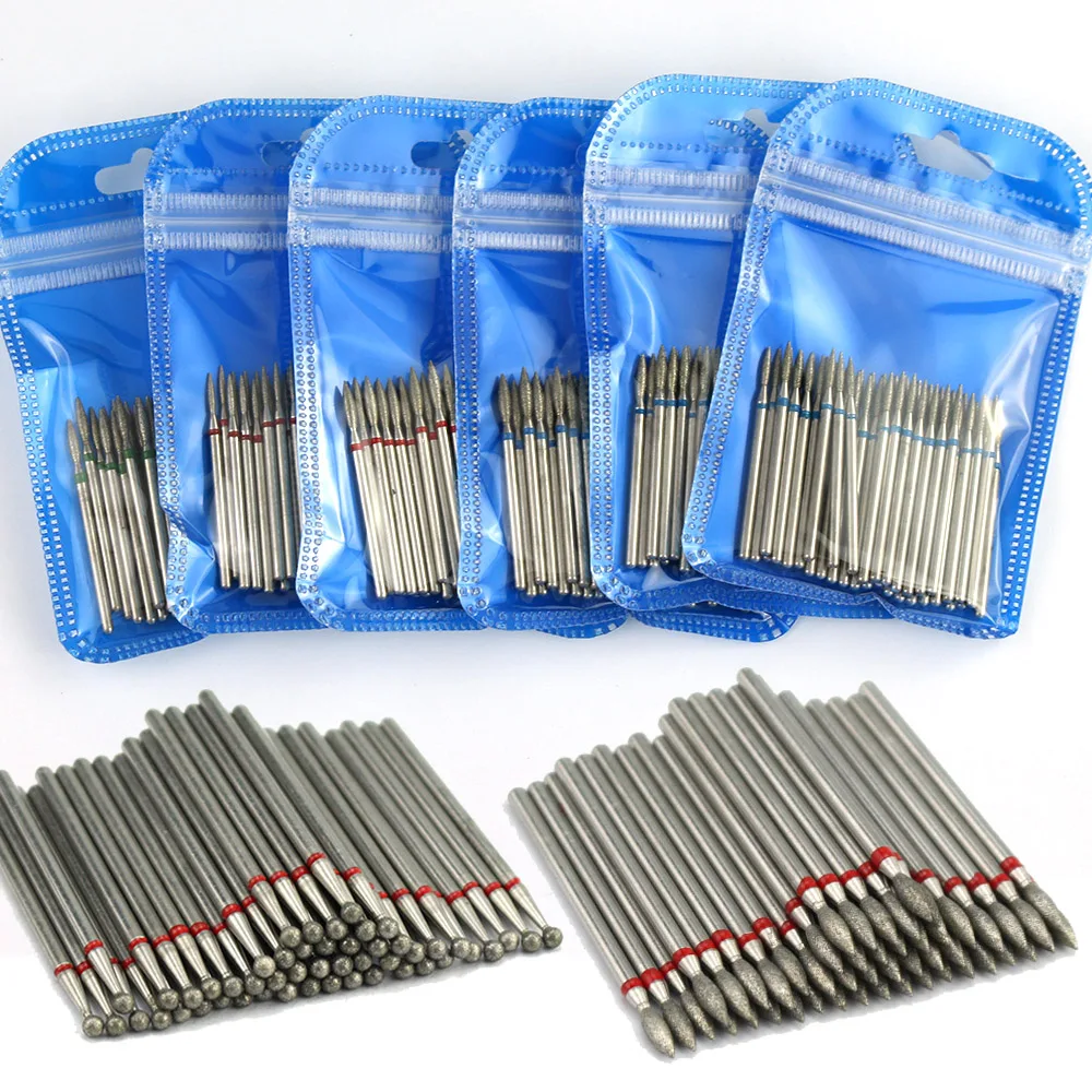 Nail Drill Bit 50pc Diamond Nail Drill Bit Set Cuticle Clean Milling Cutter Manicure Electric Cutter Bits Accessories Dead Skin Remove