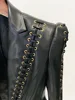 HIGH QUALITY Newest Fashion 2024 Designer Jacket Women's Rope Lacing Up Slim Fitting Leather Blazer 4