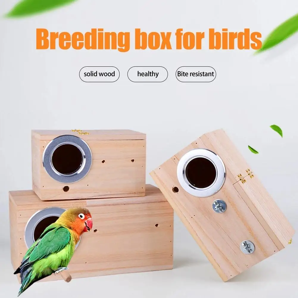 Wooden Bird Nest Outdoor Garden Decoration Breeding Box For Parrot Parakeet Cockatiel And Other Small Birds Accessories Supplies