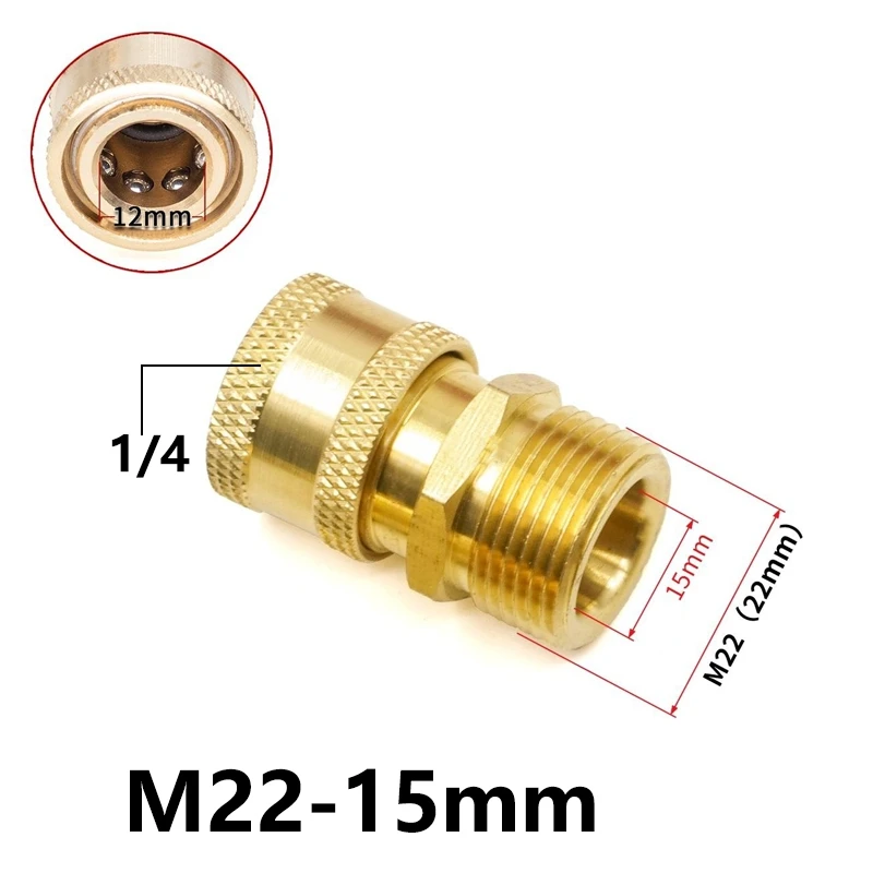 2er Set M22-14mm Hochdruckreiniger Adapter - Messing Bis 5000 PSI