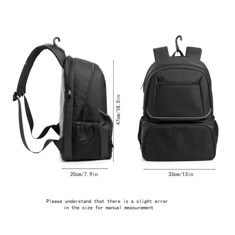 Zipper Closure Tennis Backpack Reversible Large Capacity Pickleball Rackets Backpack with Shoe Pocket Strong