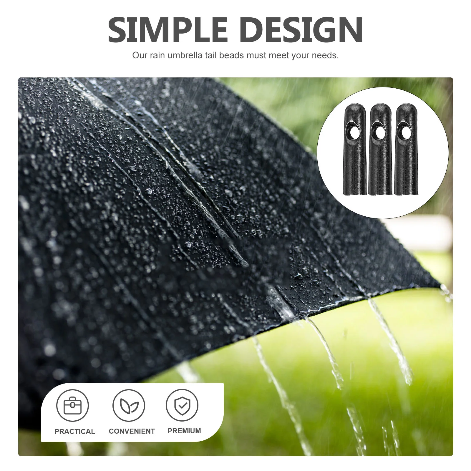 10 Pcs Umbrella Tail Beads 4mm Hole 19X5mm Metal Replacement Parts for Folding Umbrellas Easy Install Versatile Use