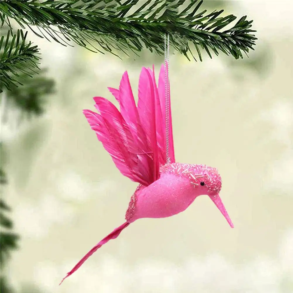 Hummingbird Artificial Birds Fake Foam Animal Simulation Feather Birds Model Artificial Pigeon Bird Shape Christmas Tree Pendant