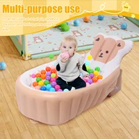 PVC Inflatable อ่างอาบน้ําเด็กไม่ลื่นเด็กวัยหัดเดิน Bath Tub นุ่มสบาย Travel อ่างล้างหน้า Ergonomic Baby Bath Tub สําหรับทารกแรกเกิด 5