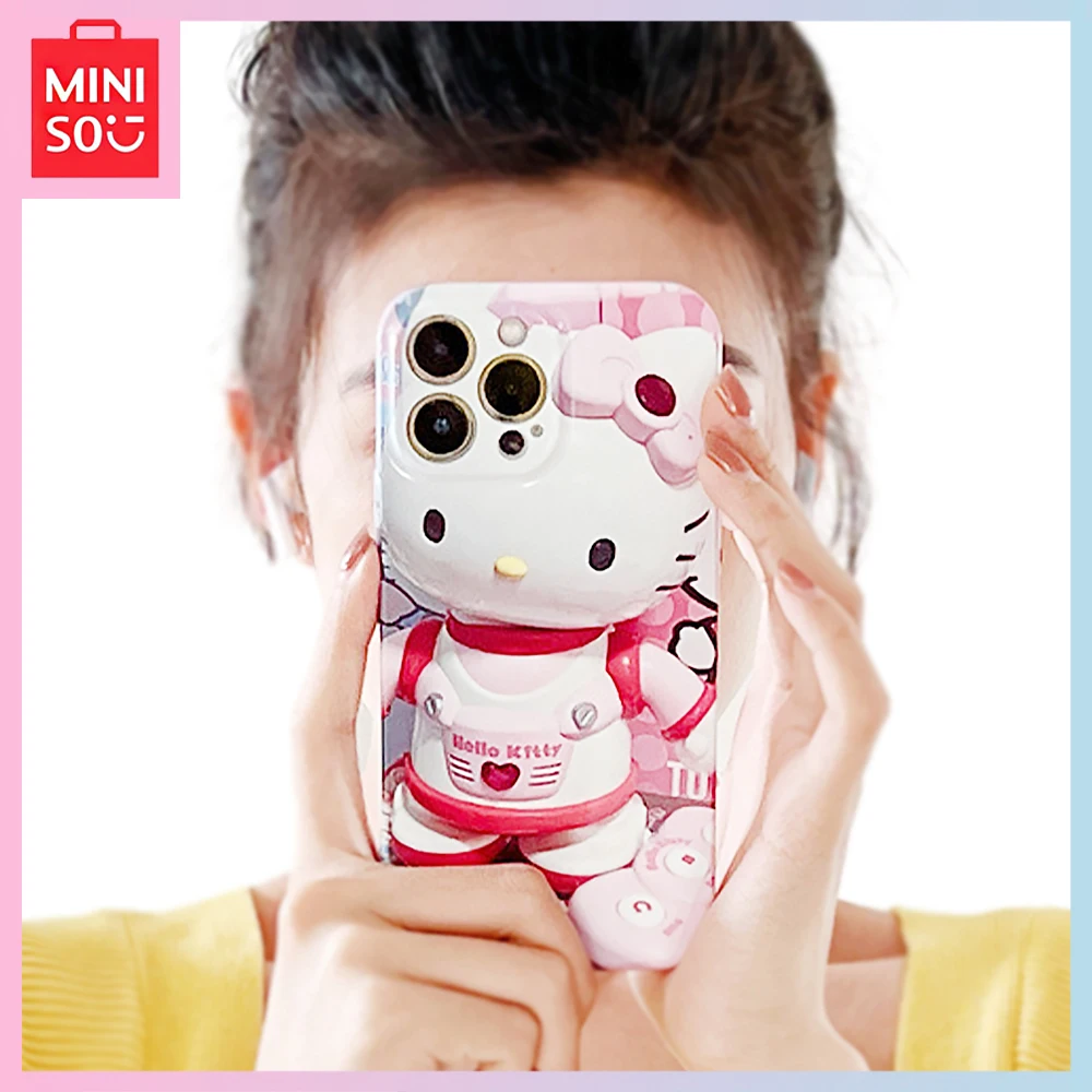 

Miniso Hello Kitty Iphone14/13Promax Kawaii Cartoon 12/11 All-Inclusive 8P Drop-Proof Hard Phone Case Girls Birthday Gift