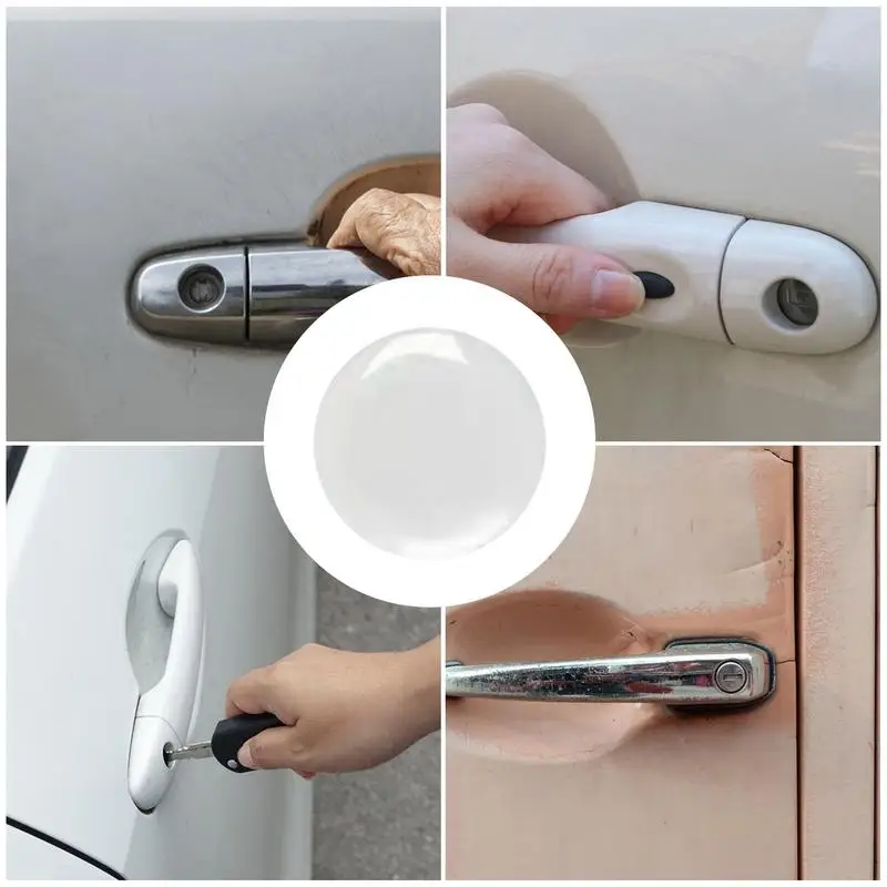 Car Door Lock Stickers 4PCS Keyhole Protector Trim Screw Protector Key Decor Automotive