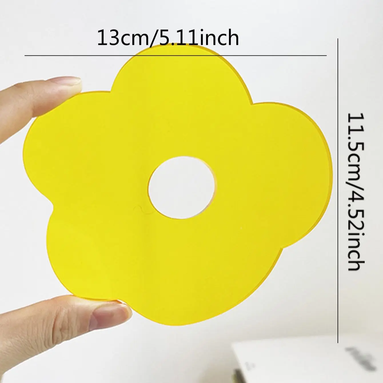 1pc-Transparent   Cup Mat Acrylic Flower Shaped Tableware Decor Coaster Table Heat R esistant Mat Practical Placemat