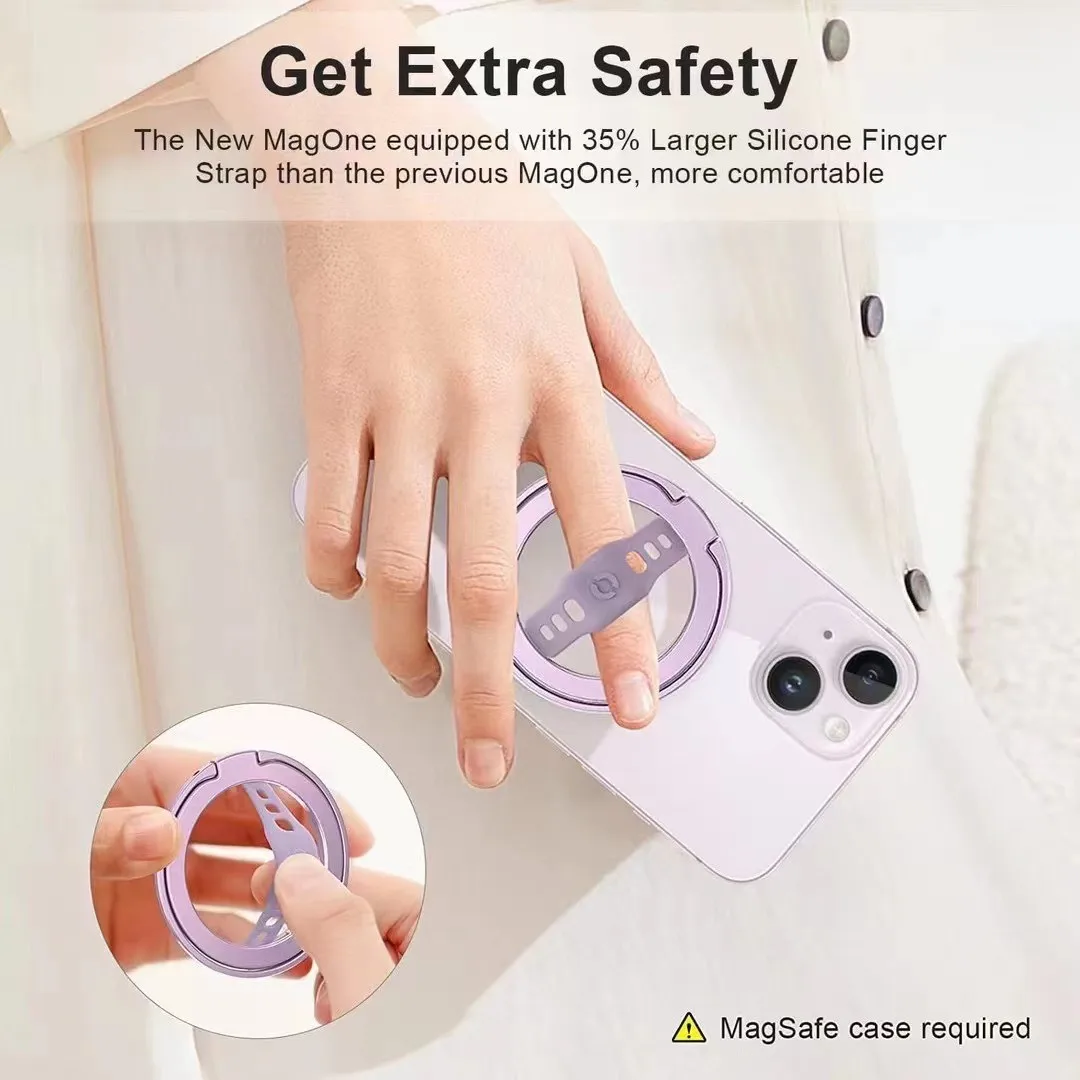 S1b316cd0f74a4195844428aafb1861251 Magnetic Ring Phone Holder for Magsafe Wireless Charging Phone Grip Stand with Silicone Finger Strap Removable Car Phone Holder Mallzona