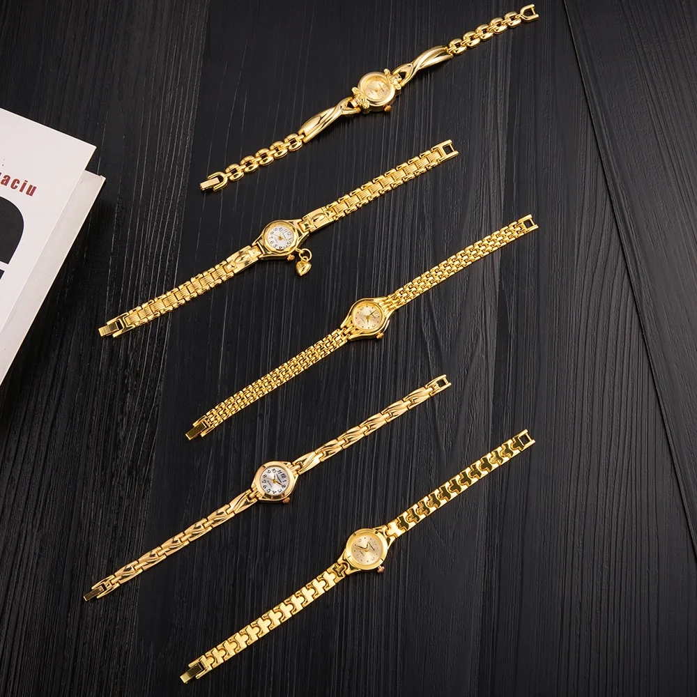 Elegant Ultra-Thin Luxury Golden Quartz Women's Bracelet Watch