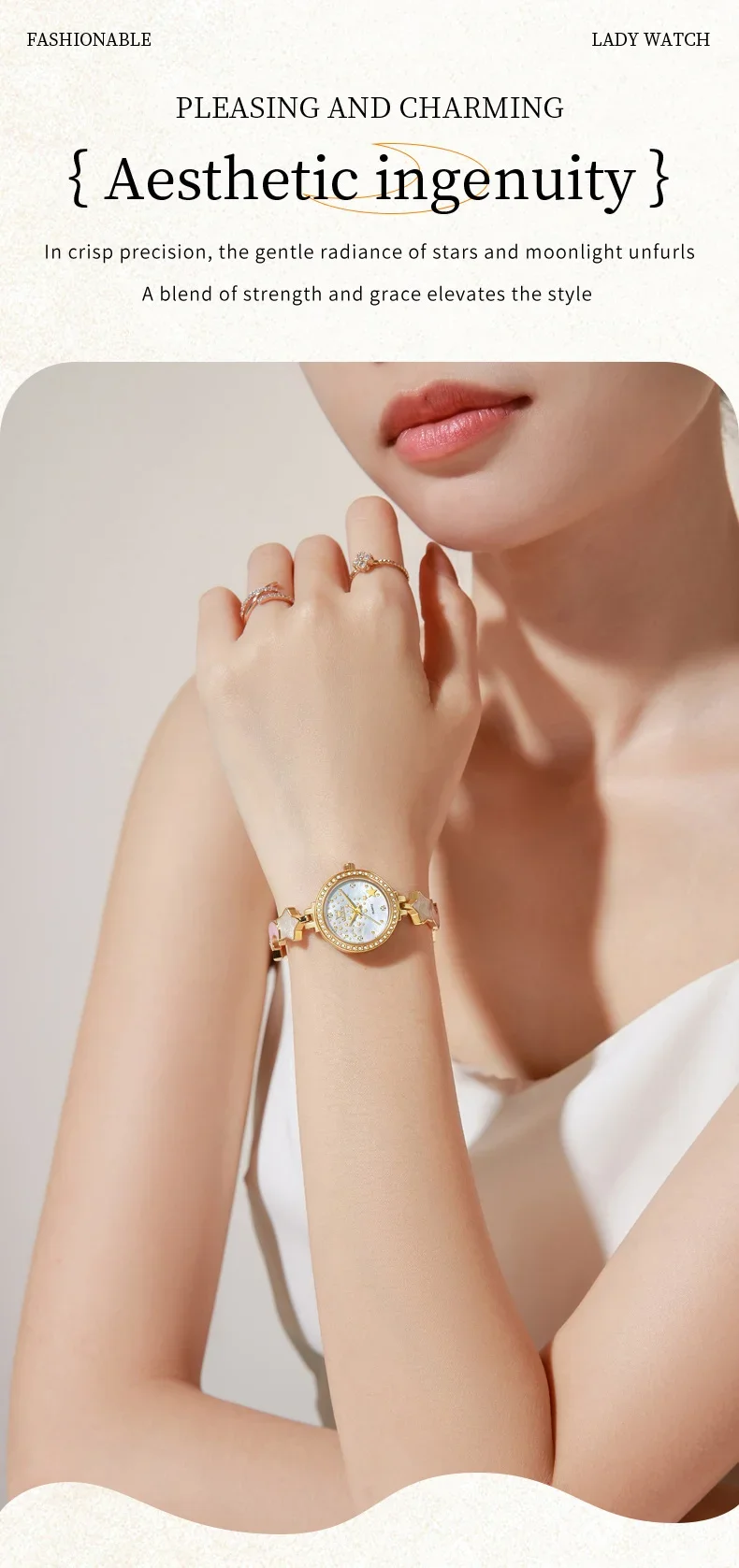 Reloj mujer pulsera acero inoxidable impermeable cuarzo lujo_voghion.com