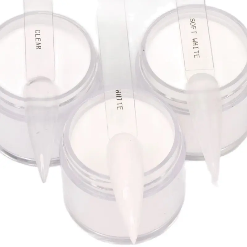120ml/10ml Acrylic Powder,Pink/ White /Clear 3Colors in 1 Acrylic /Dipping/ Carving Powder,UV Polish Extension Nail Art Tools 1# 2
