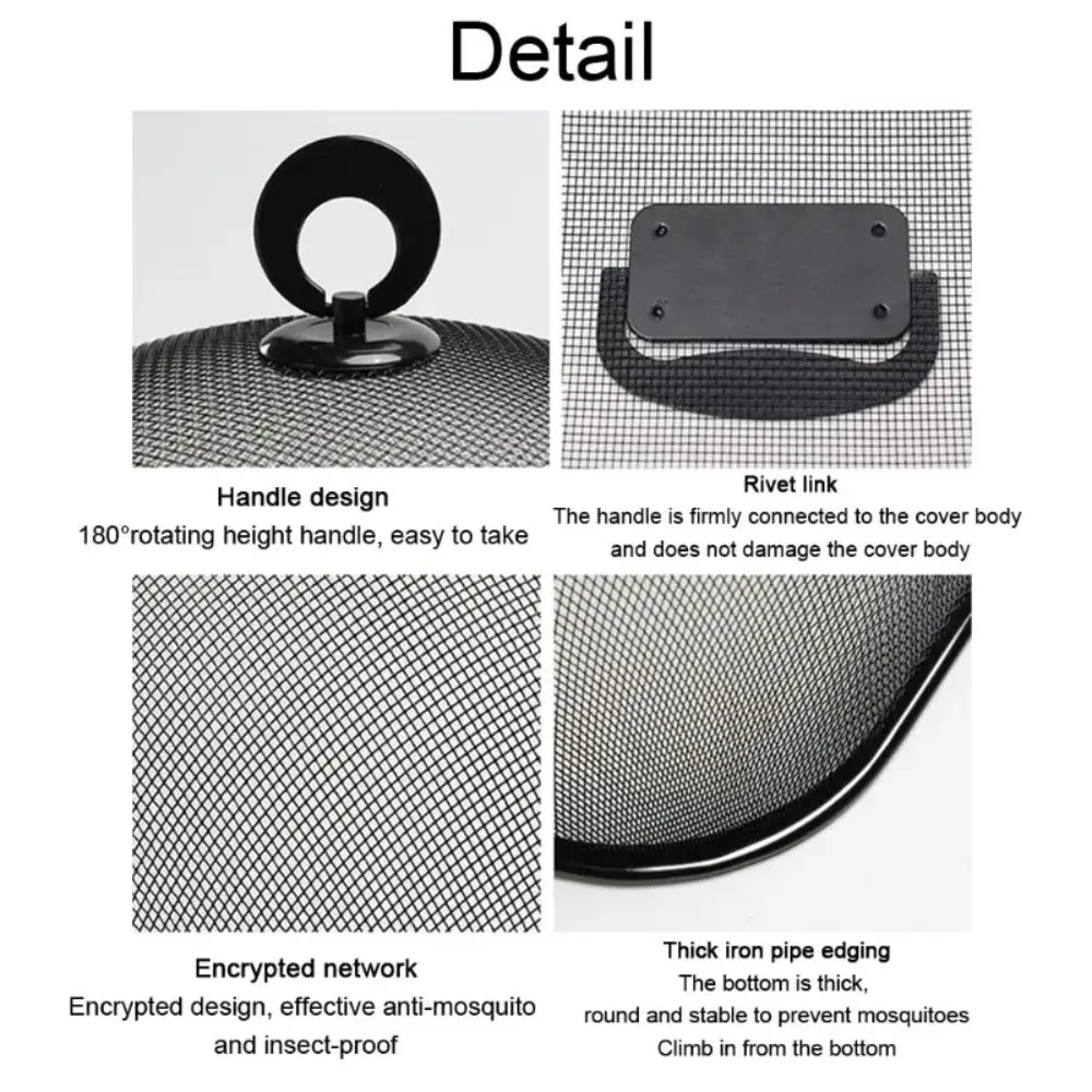 Description Picture 5 of itemProtective Food Cover Dust Cover Mesh Anti-Flying Dish Cover Round Shape Household Cake Bread Plate for Outdoors Parties BBQs