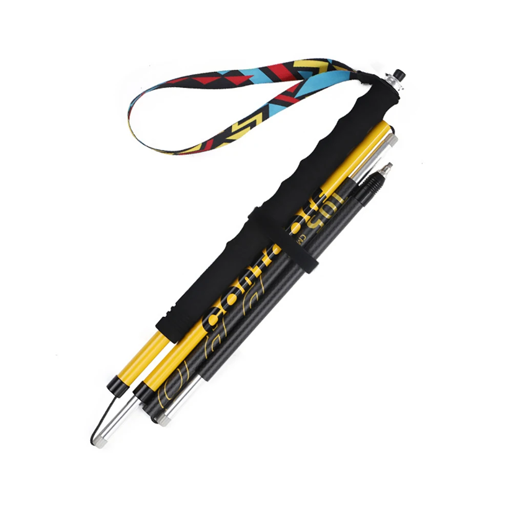 Ultra Light Carbon Fiber Foldable Trekking Pole for Professional Hiking and Trail Running (105-125CM)