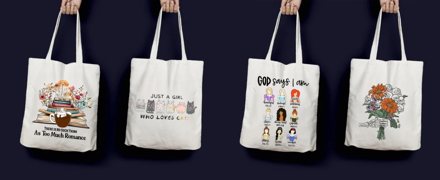 Canvas Tote for Women with Inner Pocket Bags Gift Reusable Grocery Bags