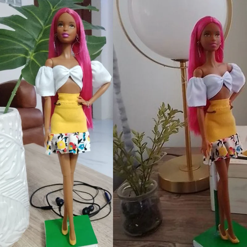 [Second hand products]1 Pieces 30cm Doll's Head Dark Skin 1/6 Doll's Accessories Dress Up Toy 2