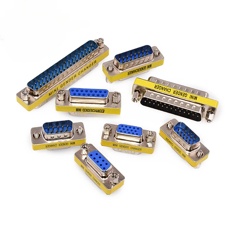 젠더 체인저 어댑터, RS232 콤 D-서브-수 암 VGA 플러그 커넥터, DB9 DB15 DB25, 3 열 15 핀, 2 개