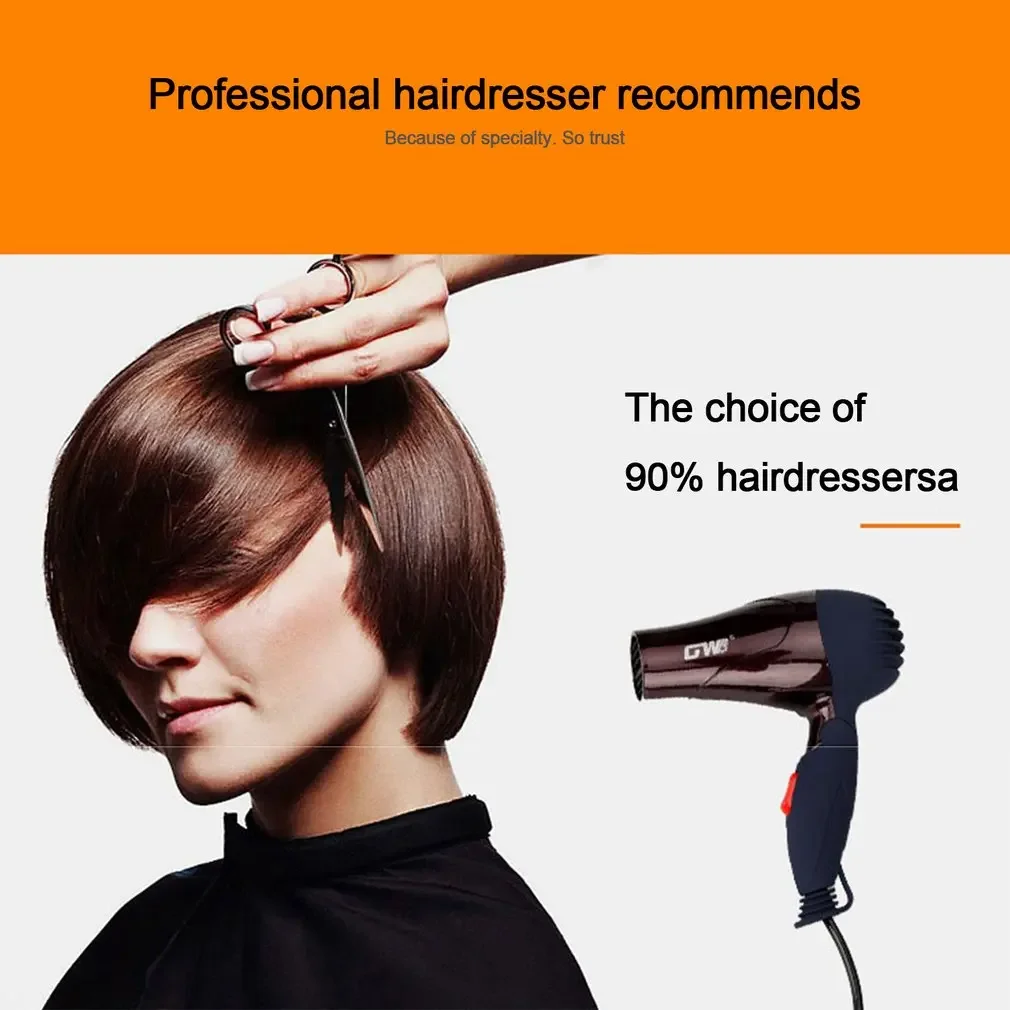 1500W Mini Portable Hair Dryer Compact Traveller Blower - GW-555 Foldable Low Power School Students Air Blower 4