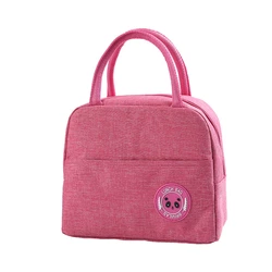 Kids Portable Thermal Lunch Bag - Durable Waterproof Insulated Cooler with Cartoon Design, 6L Capacity (Hot Pink)