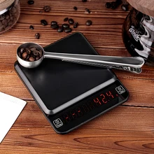 Escalas de alta precisão da escala da cozinha da bateria de digitas mini escala do café de annefish 3kg/0.1g que pesam a escala de café com temporizador