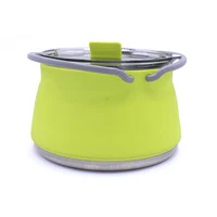 Foldable Water Kettle Portable Camp Tea Pot Compact Travel Portable Kettle with Ergonomic Handle Collapsible Hot Water Boiler 2