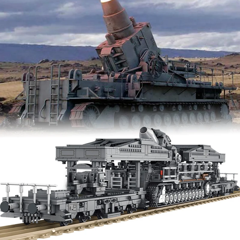 

German WW2 Military Series Bricks Toys Carl Heavy Mortar Large Model Set Building Blocks Highly Difficult Assembly Kits