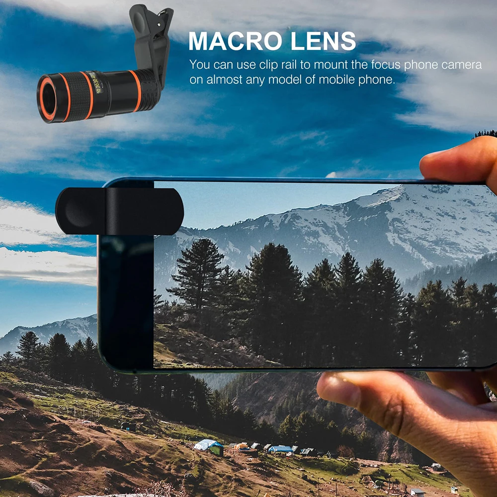 폰 렌즈 범용 클립 줌 폰 카메라 망원 렌즈 단안 망원경 폰 범용 광학 망원경 렌즈 아이폰용