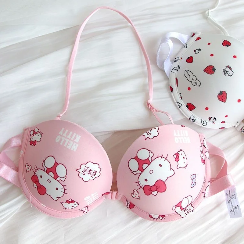 cute Hellokittys Bra Set Women's Underwear Cute Kt Cat Sweet Front
