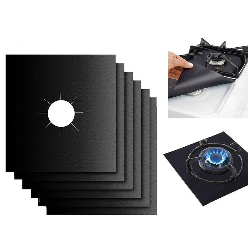 4-Piece Reusable Non-Stick Foil Stove Protector Set