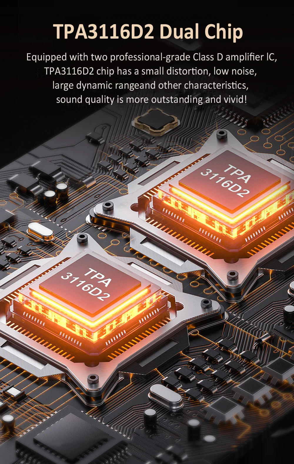 200W Sound Amplifier MT19 BT TPA3116D2 Bluetooth 5.3 Class D Channel 2.0 Hifi Am