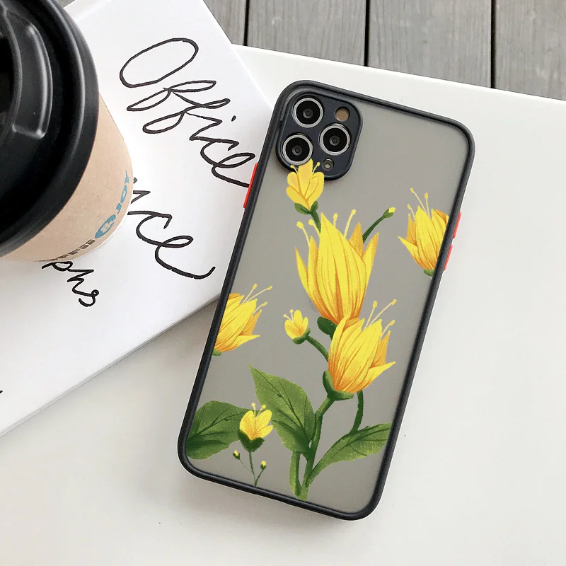 Sunflower & Chrysanthemum Shockproof Phone Case - Vibrant Floral Design Back Cover