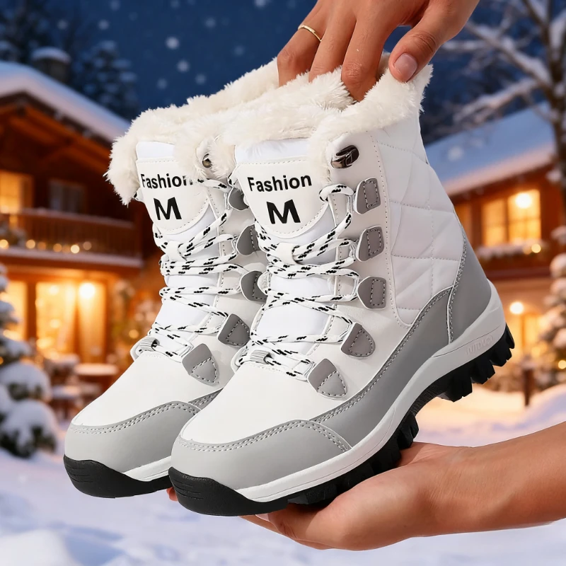 New Arrival Women's Fashion Snow Boots Plush Lined Warm Winter Boots Non Slip Ankle Boots for Cold Days Zapatillas De Deporte