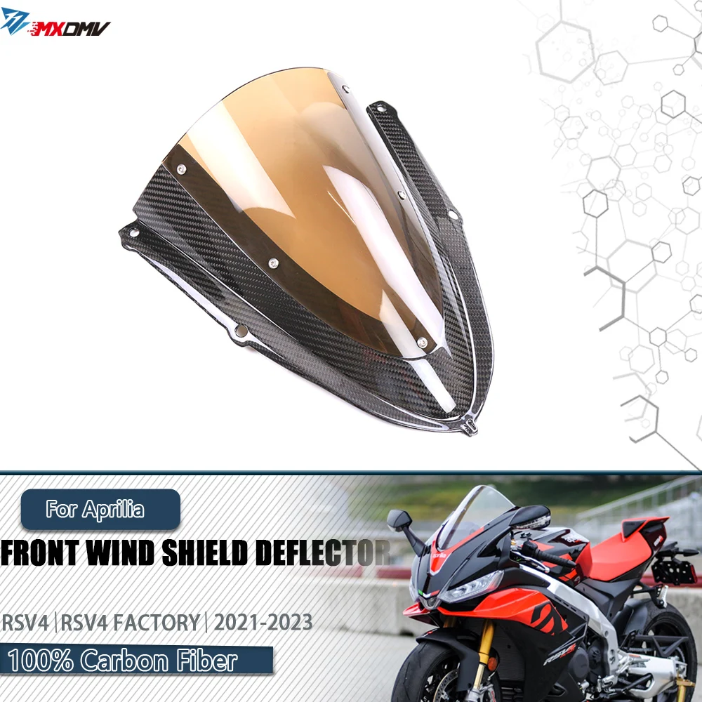 

For Aprilia RS V4 RSV4 Factory 2021 -2023 Motorcycle Carbon Fiber Front Wind Shield Deflector Fairing Windscreen Windshield