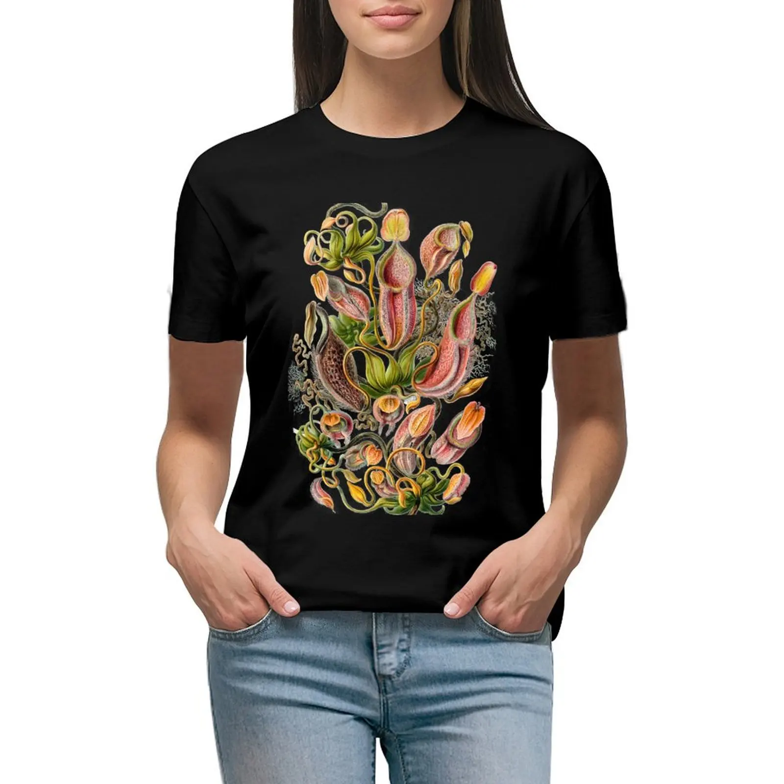 

Haeckel Nepenthaceae Pitcher Plants T-shirt Short sleeve tee hippie clothes tees t shirts for Womens