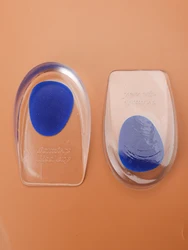 Unisex Silicone Heel Pads for Bone Spur Relief and Pressure Alleviation (Blue Men)