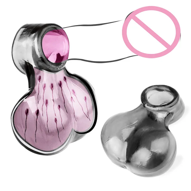 TPE Squeeze Ball Hoden Sack Enhancer Hahn-hülse Penis Ring Hodensack Pouch Erektion Verzögerung Ejakulation Erwachsene Sex Spielzeug für Männer 1