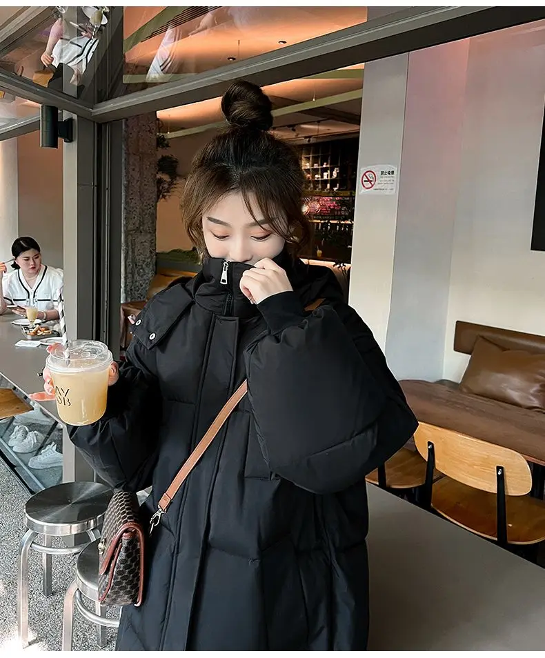 2023 nuove donne piumino di cotone giacca invernale femminile versione di media lunghezza parka sciolto spesso caldo capispalla con cappuccio moda soprabito