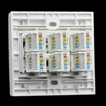 

86 Type Computer Socket Panel Cat5e Network Module 6 Panel Outlet Rj45 Port Socket 1to Interface Cable Wall S8p3