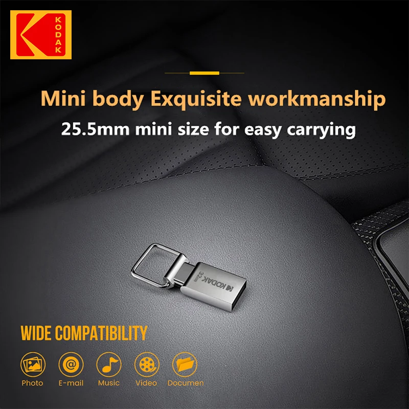 KODAK K112 Super Mini Metal USB Flash Drive 64GB 32GB 16GB USB2.0 Flash Disk pendrive Memory stick pen drive Car Key