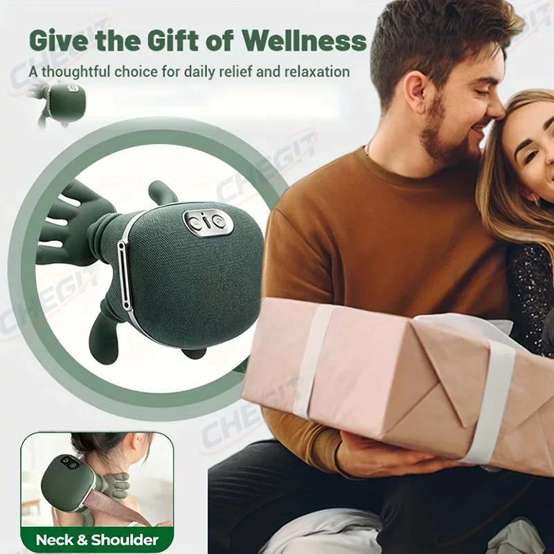 Electric Shiatsu Neck Shoulder Massager with Deep Kneading Finger Pressure for Muscle Relaxation and Back/Shoulder Pain Relief