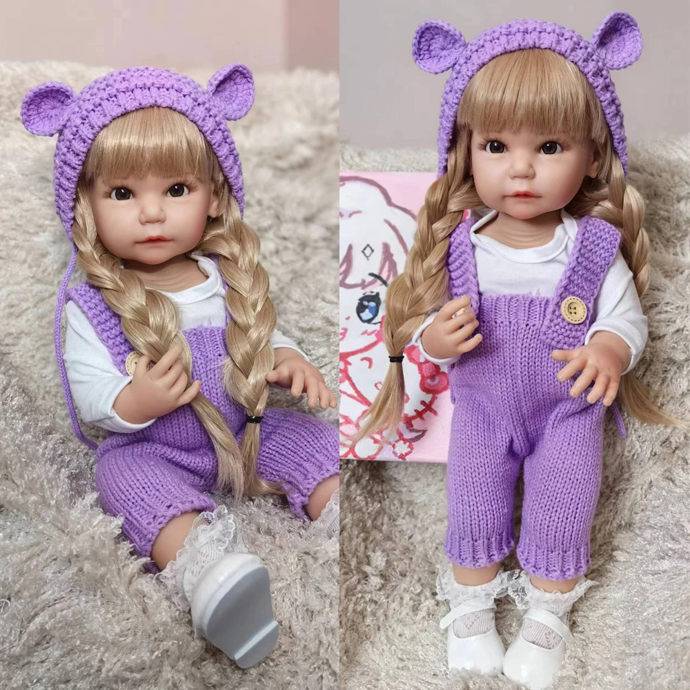 

Reborn Doll Girl 55cm Silicone Vinyl Full Body Lifelike Bebe Reborn Dolls With Long Hair Kids Dress up Toy Birthday XMAS Gifts